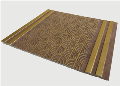 Panel Dinding Interior PS Aksen Emas Kayu Retro